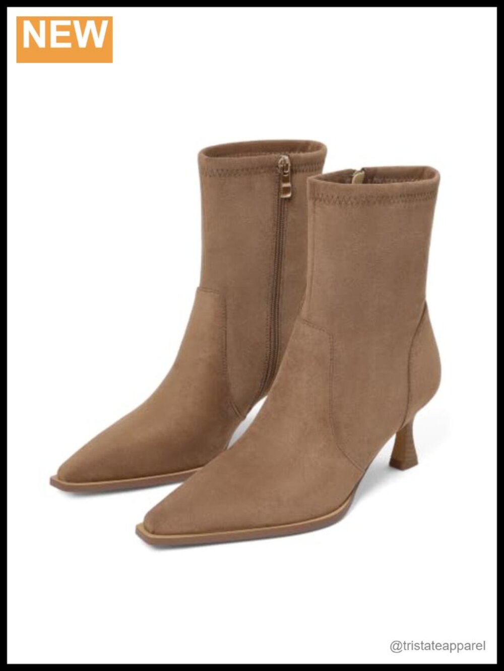 Women's Kitten Heel Ankle Boots Pointed Toe Side Zipper